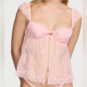Victoria's Secret Dream Angels Light Pink Bra Lace Top Sz XXL